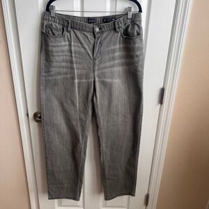 J. Jill Pure Jill Denim Relaxed Ankle Jeans Women‎ M Tall Gray Elastic Waist